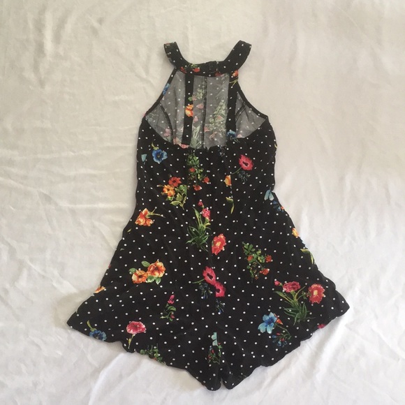 Floral high neck romper - Picture 2 of 4